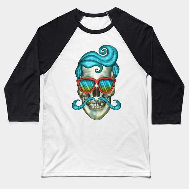 Skull Baseball T-Shirt by helintonandruw